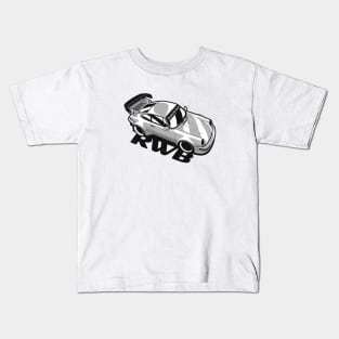 Silver Custom 911 RWB Widebody Kids T-Shirt